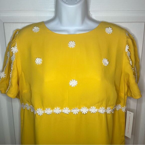 Modcloth How Sweet It Is Shift Dress Sunny Yellow Dress 70s Retro Mini 10 NWT - Picture 7 of 13